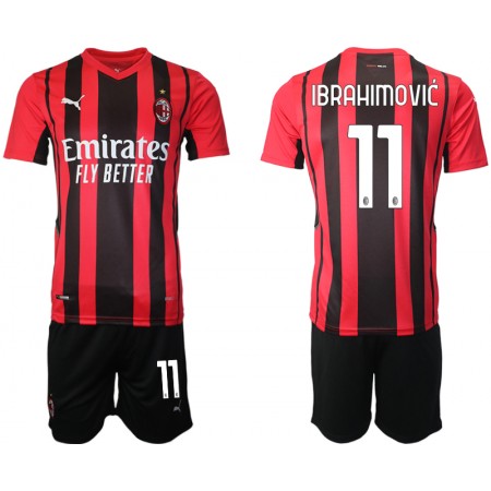 Fußballtrikots AC Mailand Zlatan Ibrahimovic 11 Kinder Heim Trikotsatz 2021-2022 Fußballtrikots AC Mailand Zlatan Ibrahimovic 11 Kinder Heim Trikotsatz 2021-2022